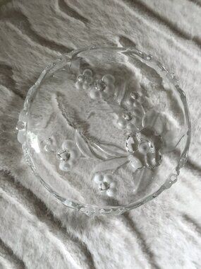 90s Mikasa Crystal 6" Coupe Salad Plate Carmen Rose on Satin Glass #1